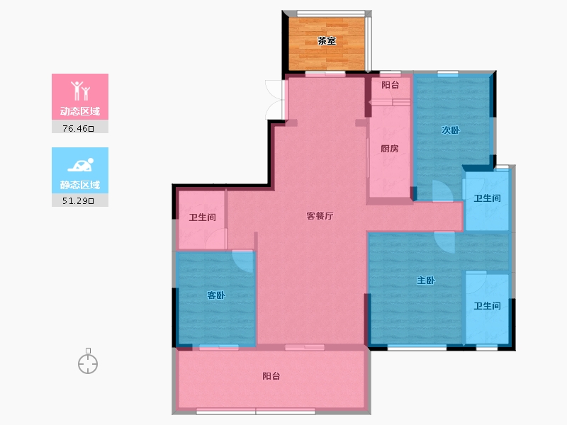 湖北省-十堰市-寿康·华悦府-121.75-户型库-动静分区