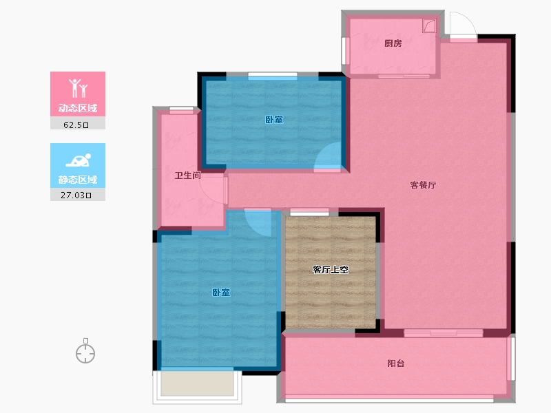 海南省-海口市-卓越·盈滨悦府-88.47-户型库-动静分区