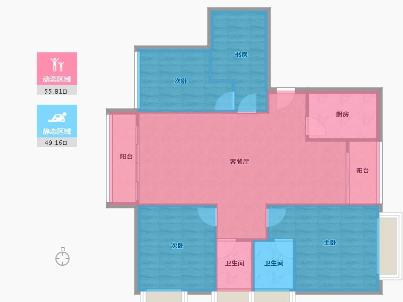 黑龙江省-鹤岗市-绿海湾-96.07-户型库-动静分区