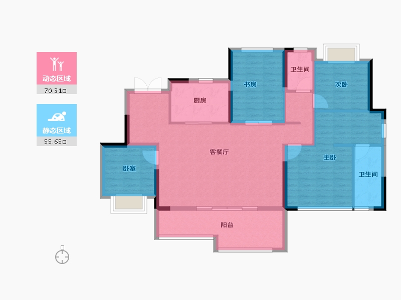 四川省-成都市-新川印-113.84-户型库-动静分区