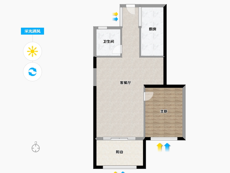 福建省-福州市-名城银河湾-76.81-户型库-采光通风