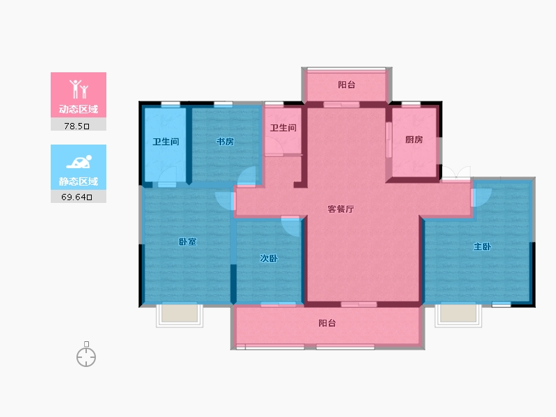 陕西省-宝鸡市-华厦中央印-131.86-户型库-动静分区