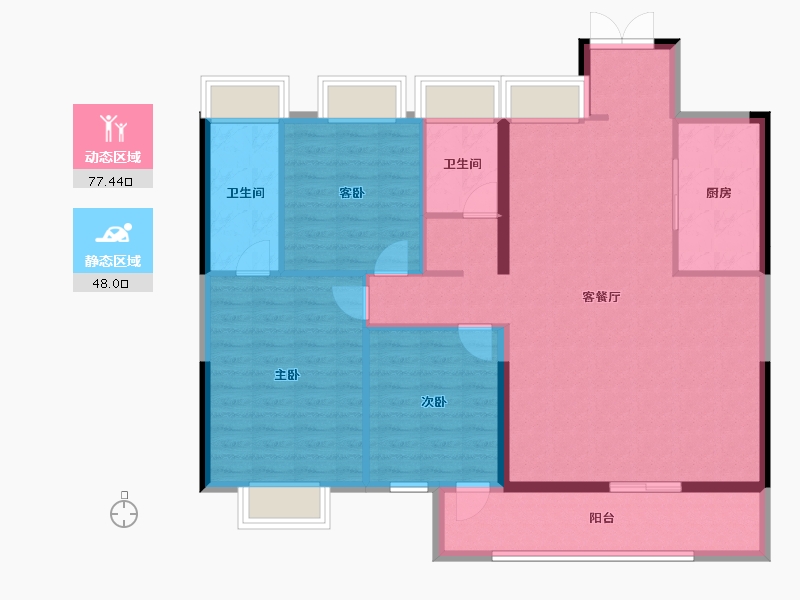 湖北省-武汉市-国铁城投·国樾滨江-114.40-户型库-动静分区