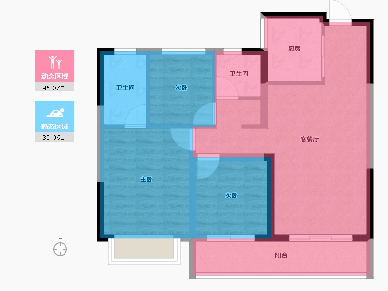 云南省-昆明市-金地自在城-68.50-户型库-动静分区