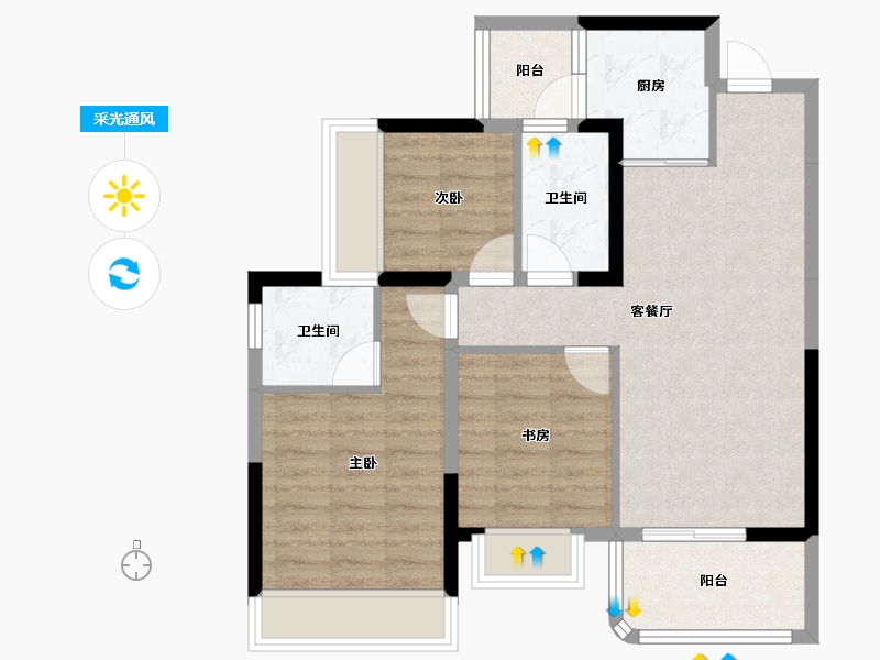 四川省-成都市-天府星萃里-73.76-户型库-采光通风