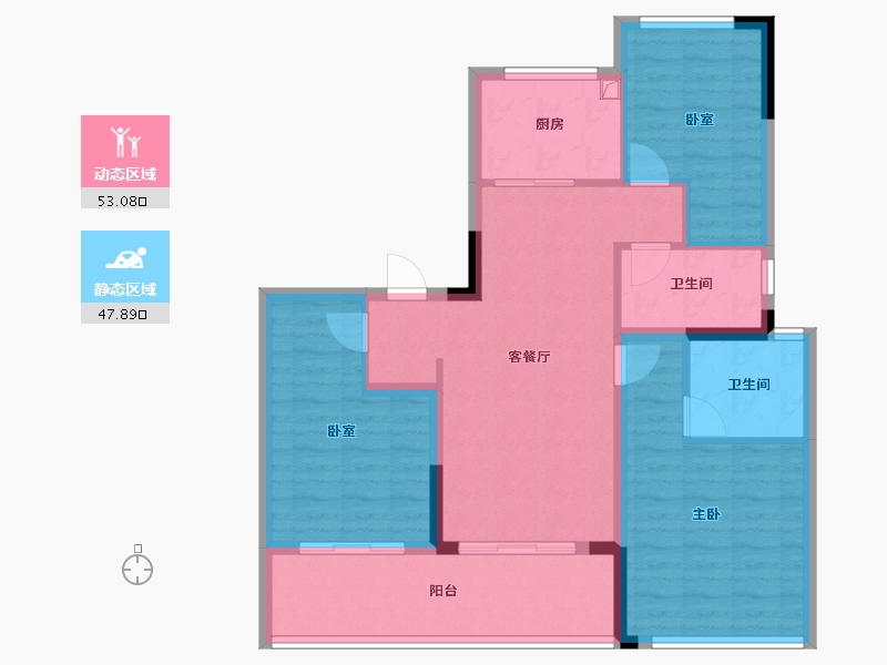 福建省-福州市-绿城大广文澜明月-90.40-户型库-动静分区