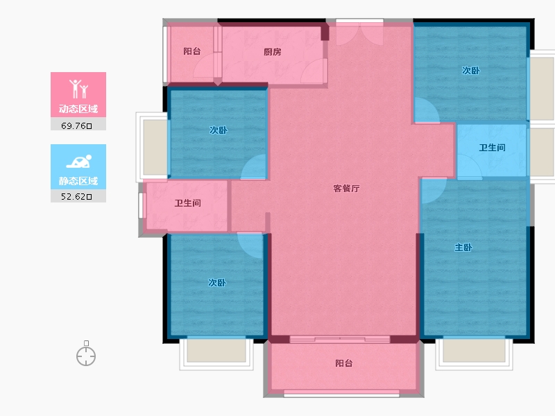 广东省-惠州市-鑫洲湖心岛1号-111.46-户型库-动静分区