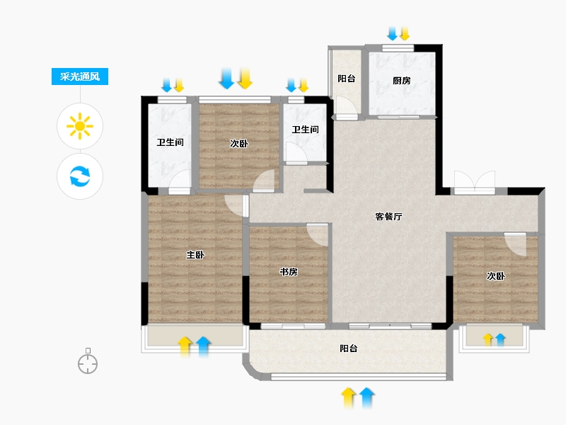 四川省-成都市-天府星萃里-113.36-户型库-采光通风