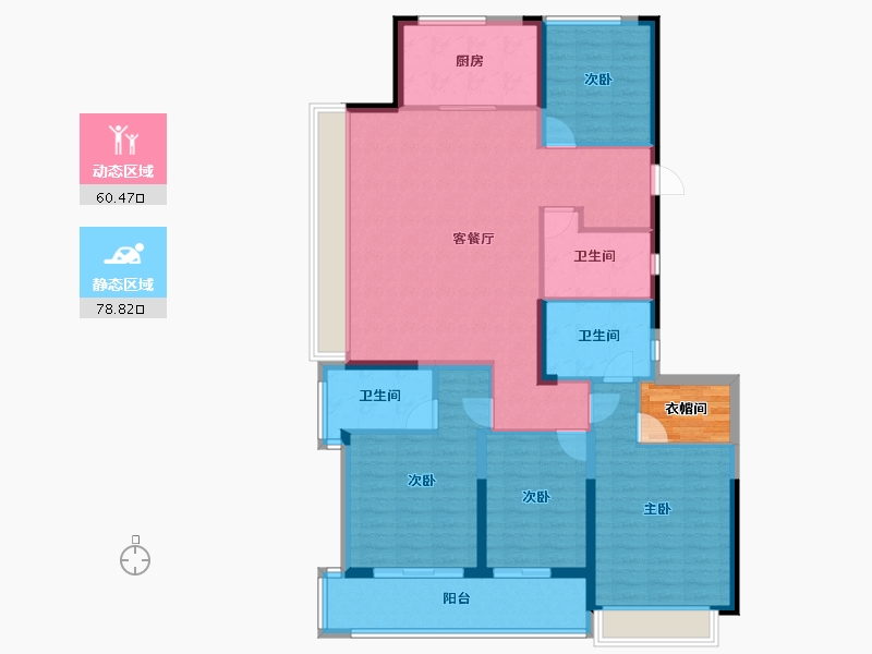 浙江省-杭州市-滨运锦上湾-129.55-户型库-动静分区