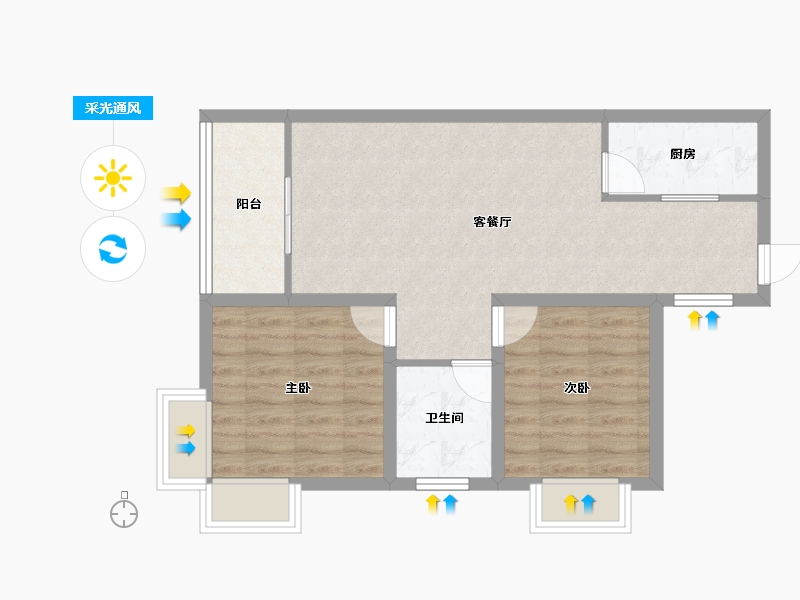 广东省-深圳市-洪湖东岸-63.20-户型库-采光通风