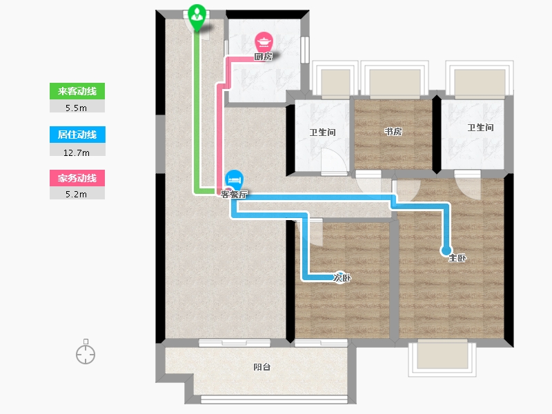 湖北省-武汉市-武汉城建电建滨江云城-76.80-户型库-动静线