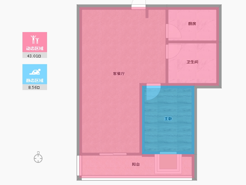 广东省-深圳市-鼎太风华(七期)-45.60-户型库-动静分区