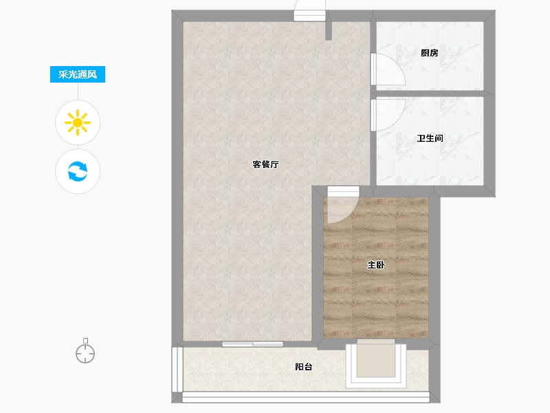 广东省-深圳市-鼎太风华(七期)-45.60-户型库-采光通风