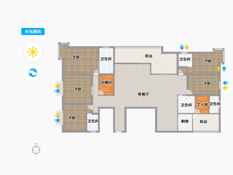 广东省-深圳市-锦绣花园四期-248.00-户型库-采光通风