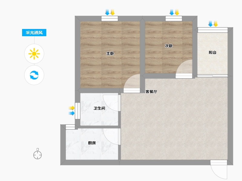 广东省-深圳市-东悦名轩-44.70-户型库-采光通风