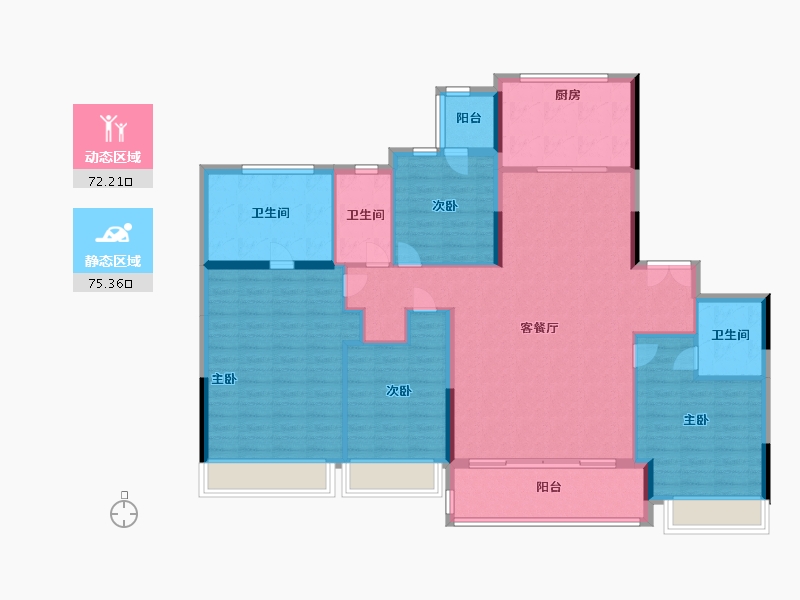 浙江省-杭州市-建发云启之江-134.40-户型库-动静分区