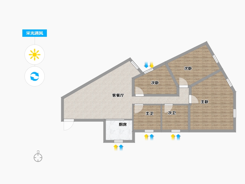 广东省-深圳市-深南花园-100.80-户型库-采光通风