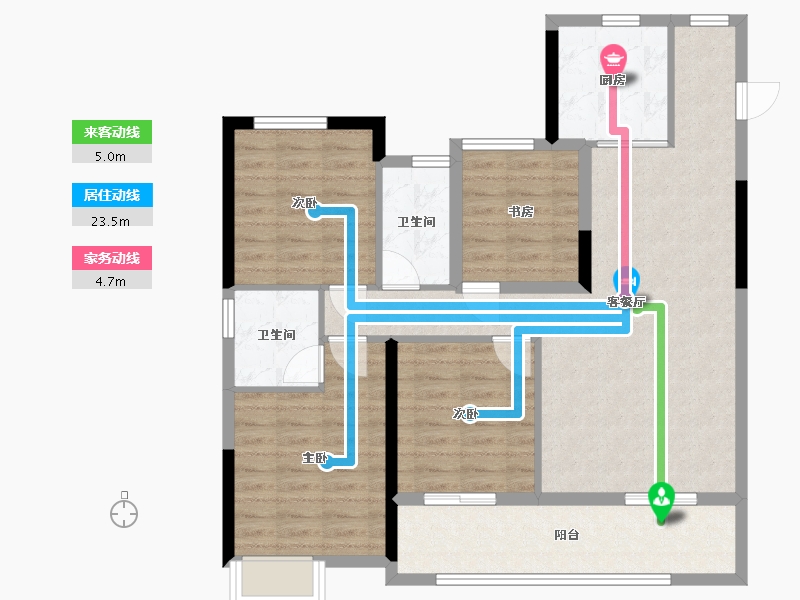 浙江省-杭州市-建发云启之江-96.26-户型库-动静线