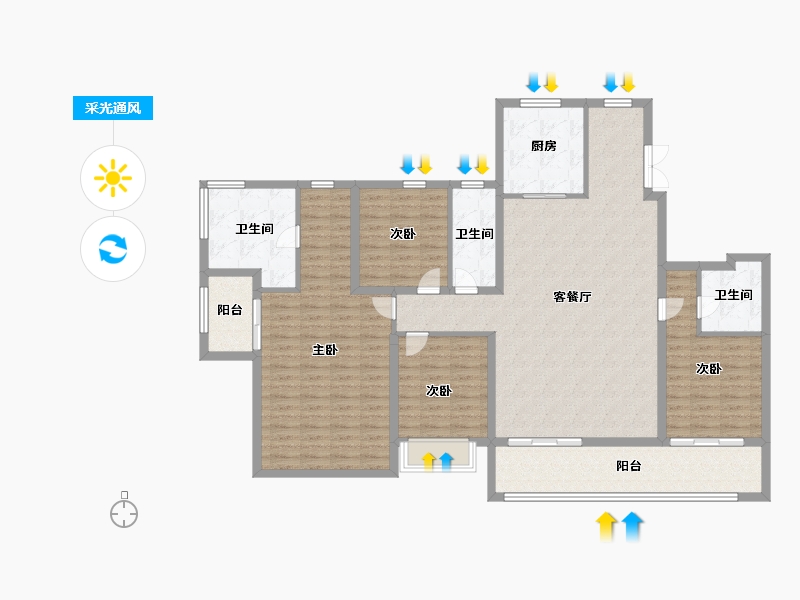 浙江省-杭州市-建发云启之江-181.93-户型库-采光通风