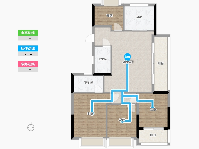 浙江省-杭州市-潮映望月府-100.00-户型库-动静线