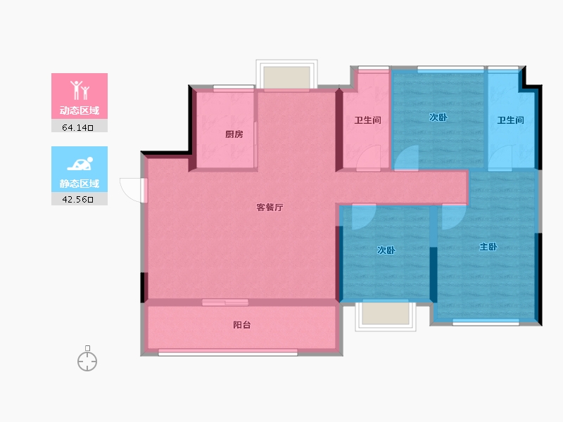 福建省-福州市-联发臻榕府-96.00-户型库-动静分区