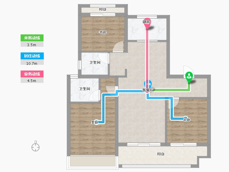 浙江省-台州市-东泰·春江华府-84.89-户型库-动静线