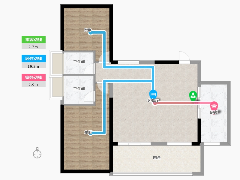 海南省-海口市-卓越·盈滨悦府-93.83-户型库-动静线