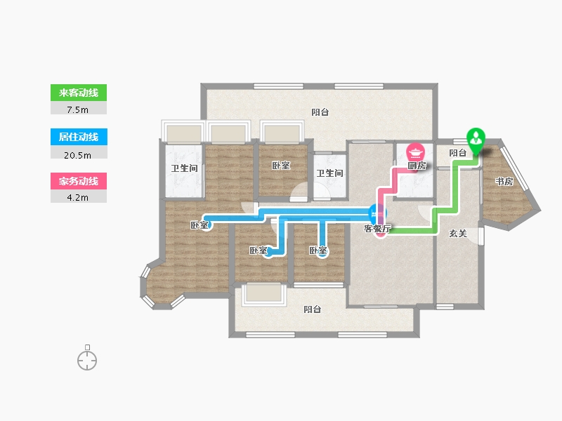 广东省-深圳市-鸿荣源禧园-128.64-户型库-动静线