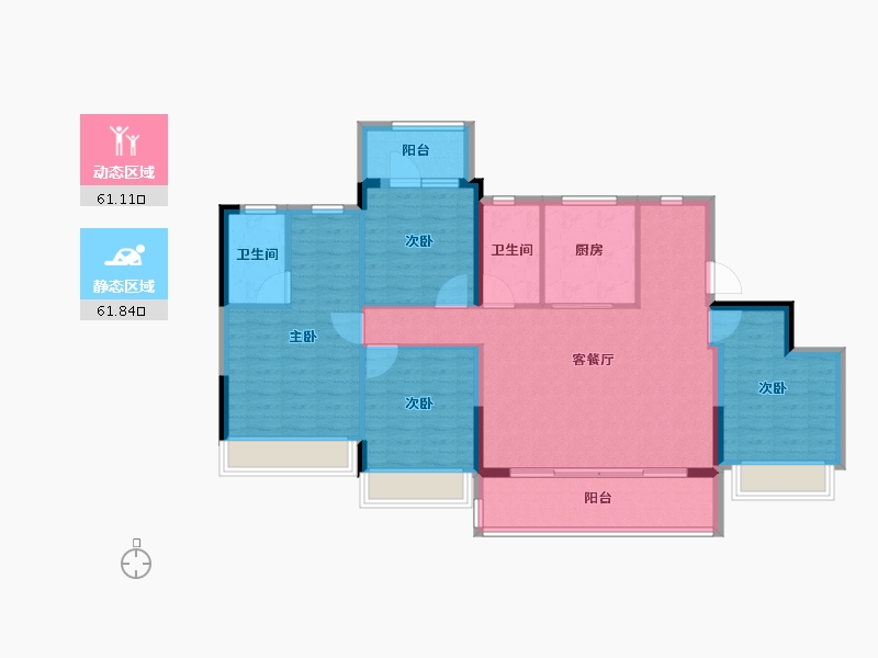 浙江省-杭州市-建发云启之江-111.20-户型库-动静分区