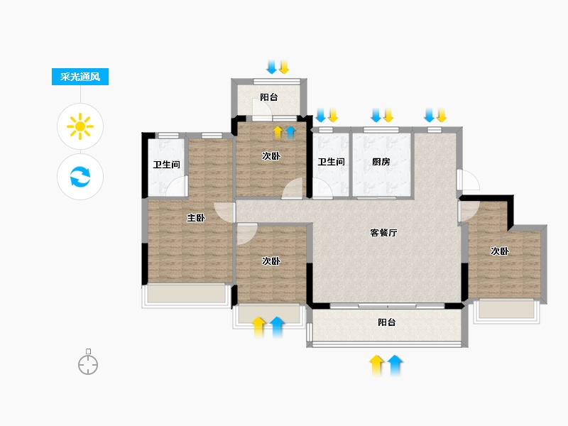 浙江省-杭州市-建发云启之江-111.20-户型库-采光通风