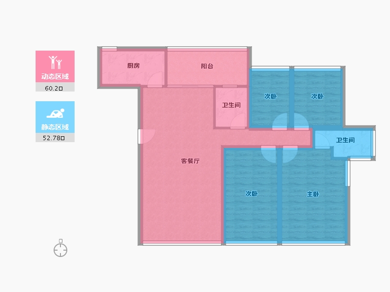 广东省-深圳市-桑泰丹华一期-100.81-户型库-动静分区