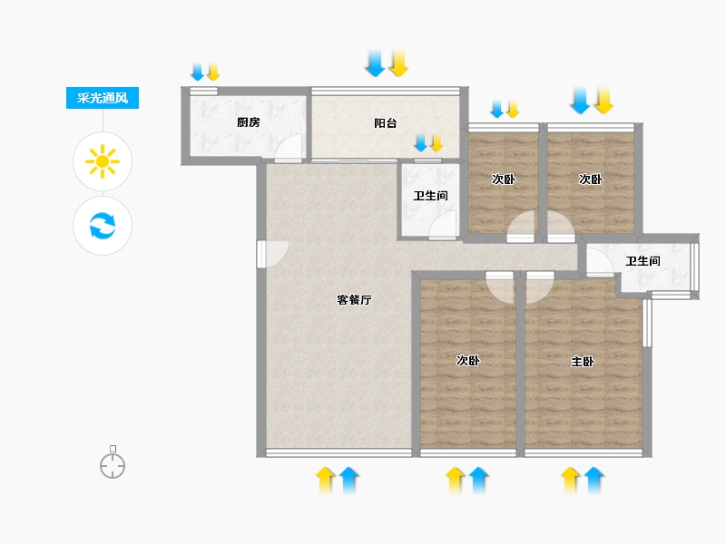 广东省-深圳市-桑泰丹华一期-100.81-户型库-采光通风