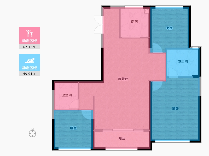 陕西省-西安市-金湾·沣河十里-101.60-户型库-动静分区