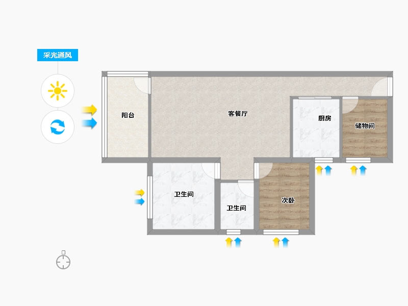 广东省-深圳市-桑泰丹华一期-65.60-户型库-采光通风