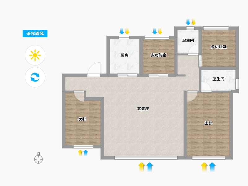 山东省-青岛市-璀璨璟园-98.38-户型库-采光通风