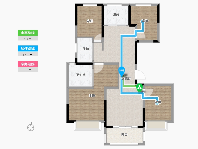 河南省-漯河市-昌建公园壹号院-108.80-户型库-动静线