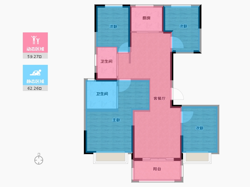 河南省-漯河市-昌建公园壹号院-108.80-户型库-动静分区