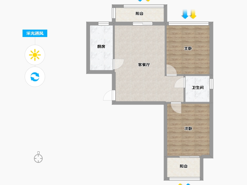 湖北省-武汉市-前进嘉园-B区-75.20-户型库-采光通风