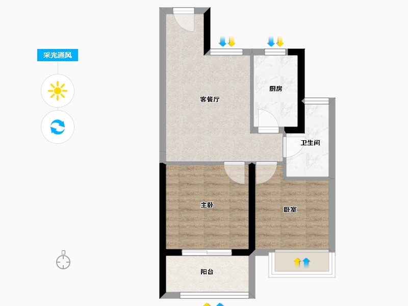 江苏省-南京市-颐和·芳庭-49.13-户型库-采光通风