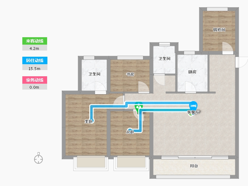 浙江省-温州市-留香园-108.00-户型库-动静线