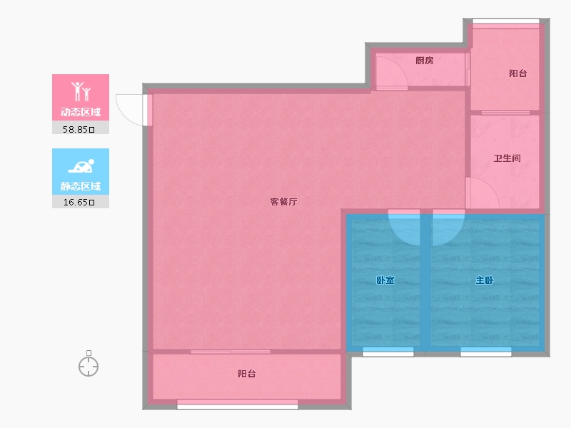 广东省-深圳市-创世纪滨海花园-67.89-户型库-动静分区