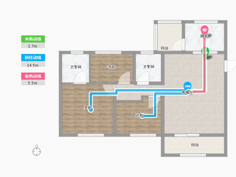 陕西省-西安市-滨江翡翠城-92.01-户型库-动静线