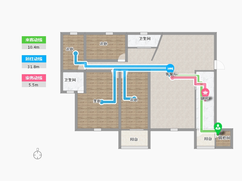 广东省-深圳市-阳光带海滨城(二期)-140.89-户型库-动静线