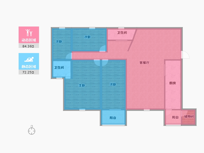 广东省-深圳市-阳光带海滨城(二期)-140.89-户型库-动静分区