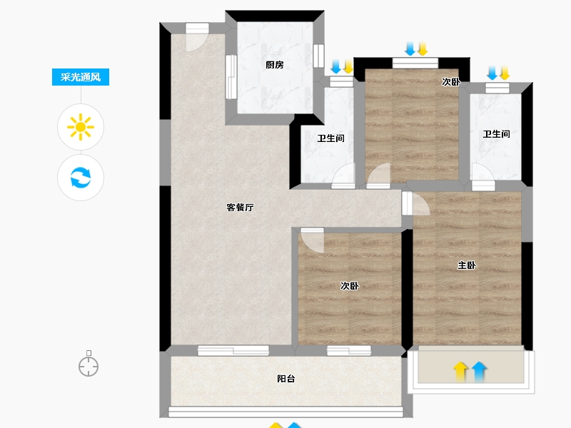 浙江省-杭州市-建发云启之江-52.00-户型库-采光通风