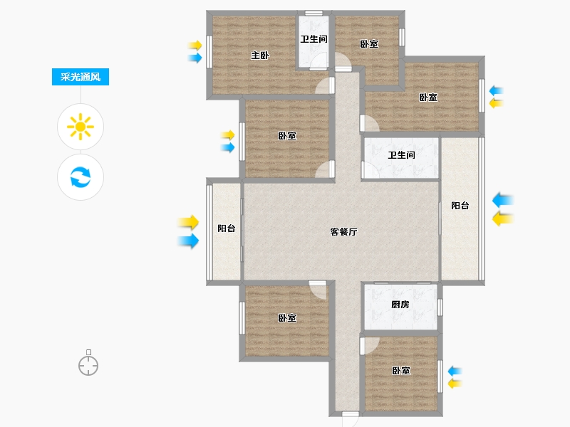 广东省-深圳市-保利上城-165.88-户型库-采光通风