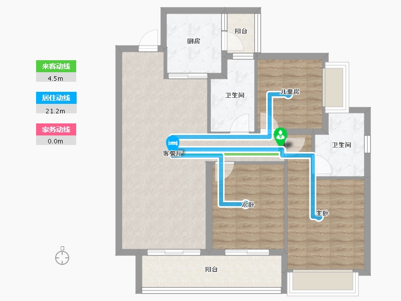 四川省-成都市-星河WORLD公园三号-88.04-户型库-动静线