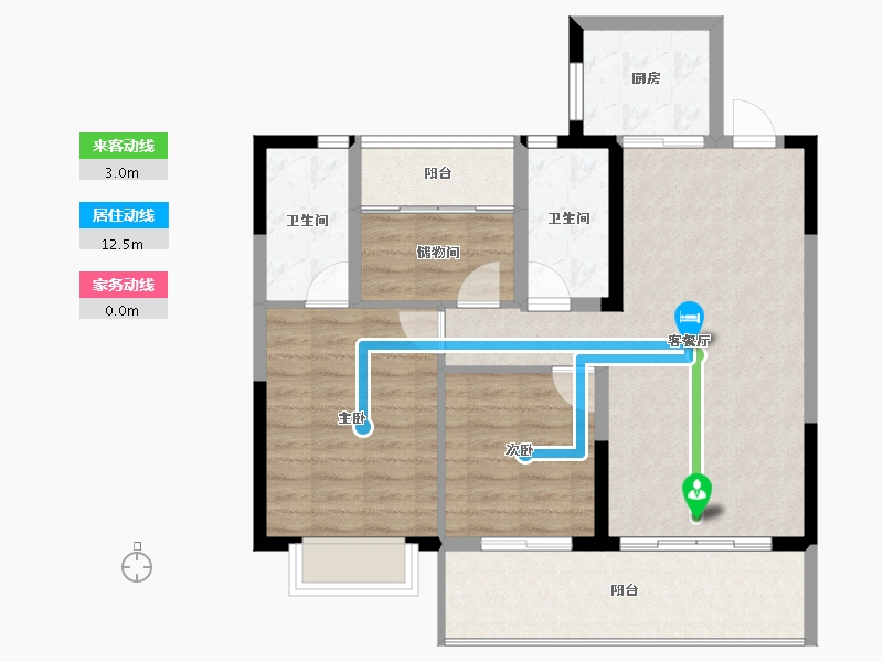 湖南省-长沙市-金地都会风华-84.02-户型库-动静线