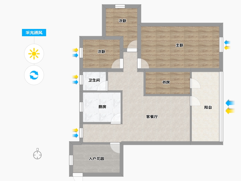 广东省-深圳市-鸿翔花园-76.79-户型库-采光通风