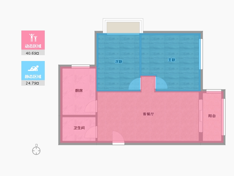 北京-北京市-幸福家园-72.73-户型库-动静分区